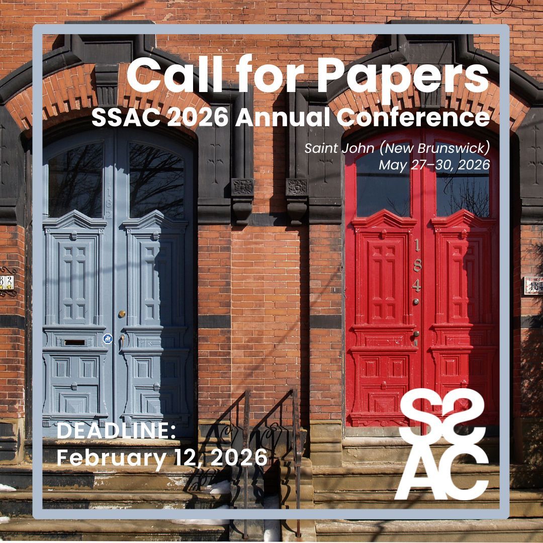 Affiche officielle du congrès SÉAC 2026, avec deux portes jumelles de Germain Street à Saint John.