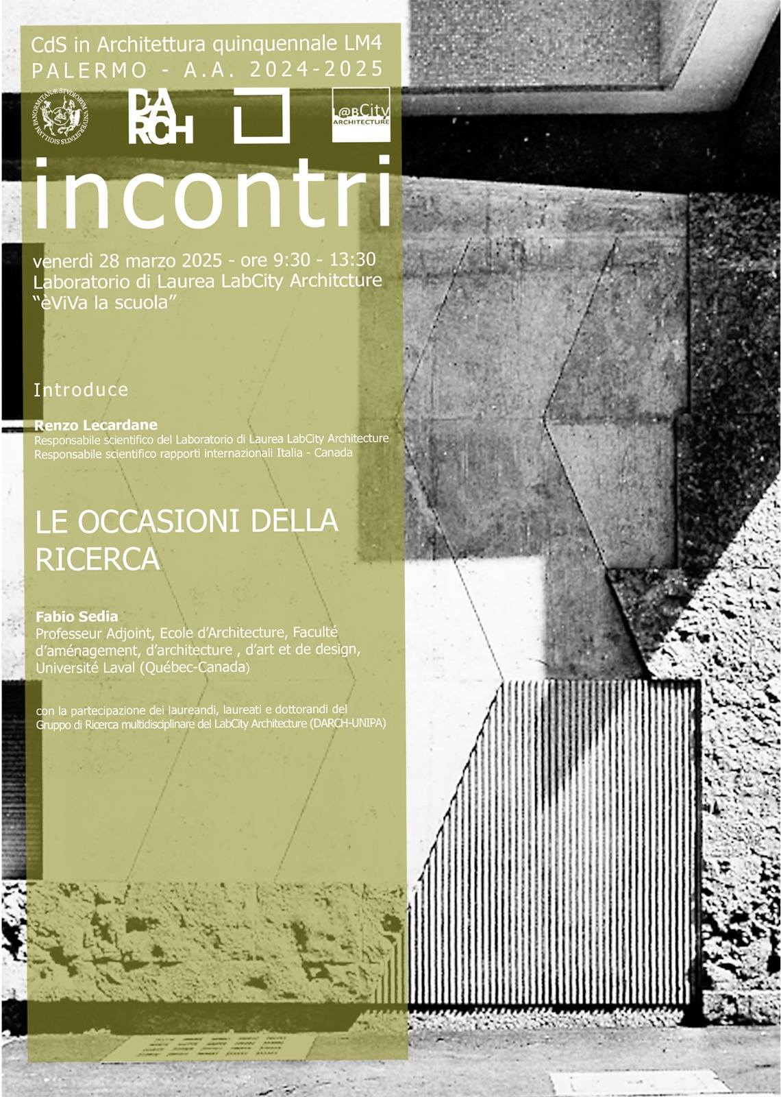 Le occasioni della ricerca · Affiche officielle.