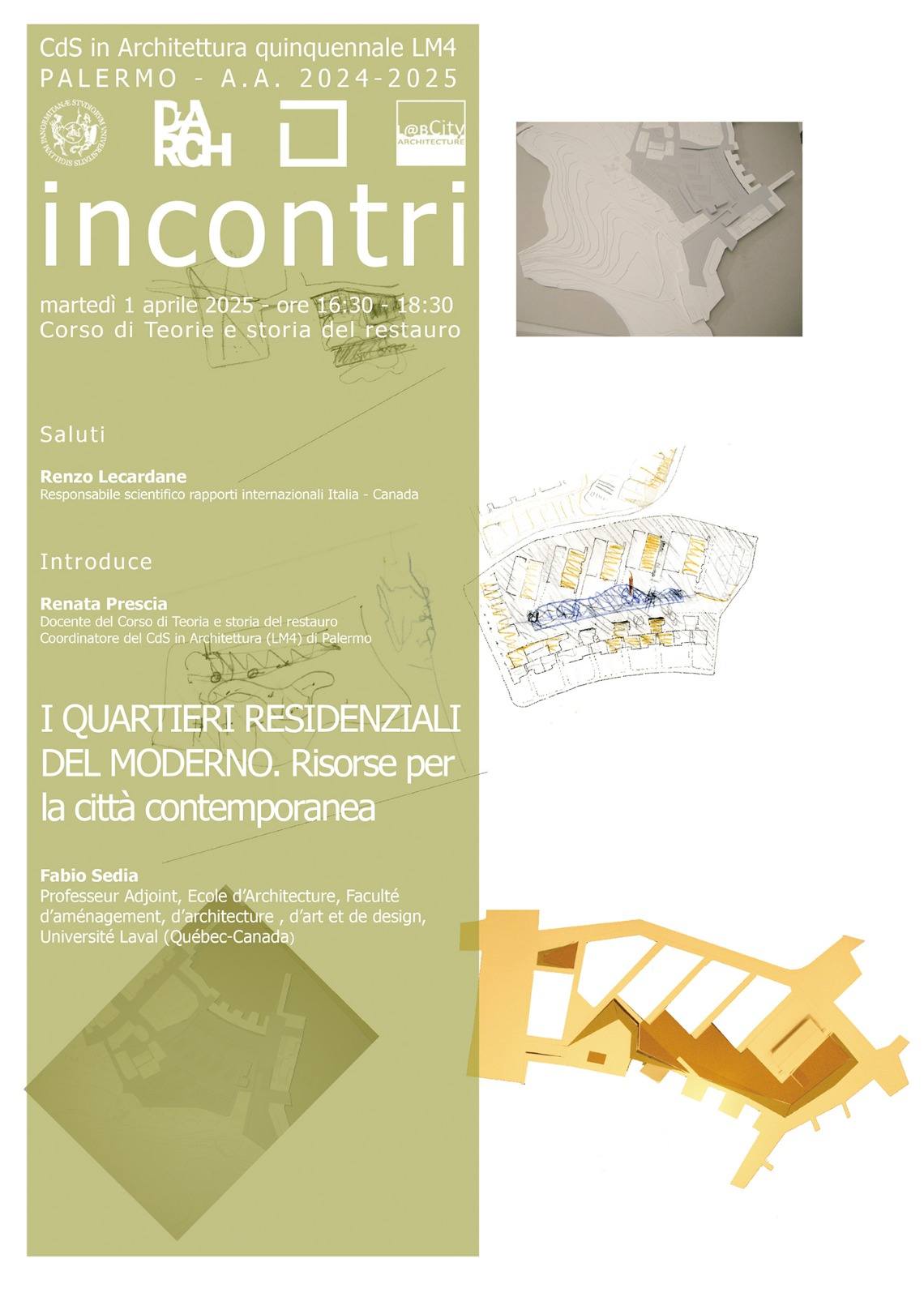 I quartieri residenziali del moderno. Risorse per la città contemporanea · Affiche officielle.